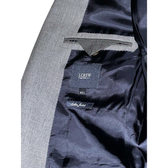 J.Crew Jacket Mens Long 42 L Gray LUDLOW TOLLEGNO 1900 Wool Blazer Sport Coat - Picture 10 of 11
